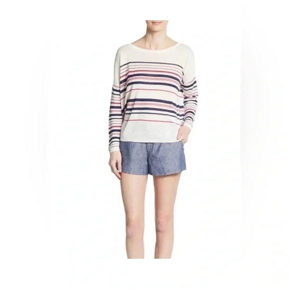 Joie 100% Linen Sweater Size XS- striped - Picture 2 of 7